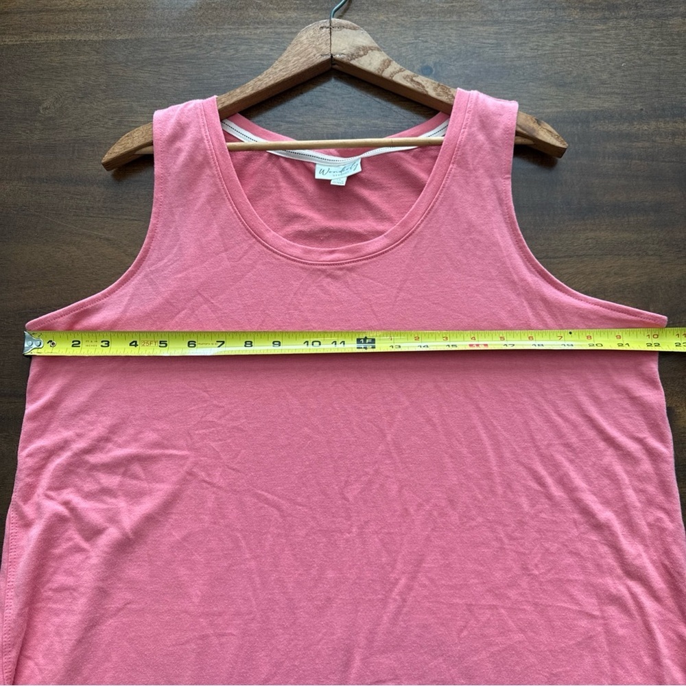 Wonderly Studio Coral Pink Sleeveless Night Gown Pajama Polyester Stretch Sz. XL - Picture 8 of 9
